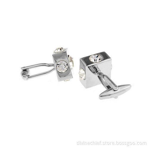 High End Men Metal Suit Shirt Cufflinks With Crystal For Sale